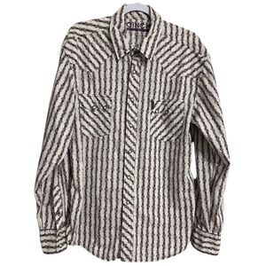 Cinch Mens Pearl Snap Button Down Long Sleeve Size L